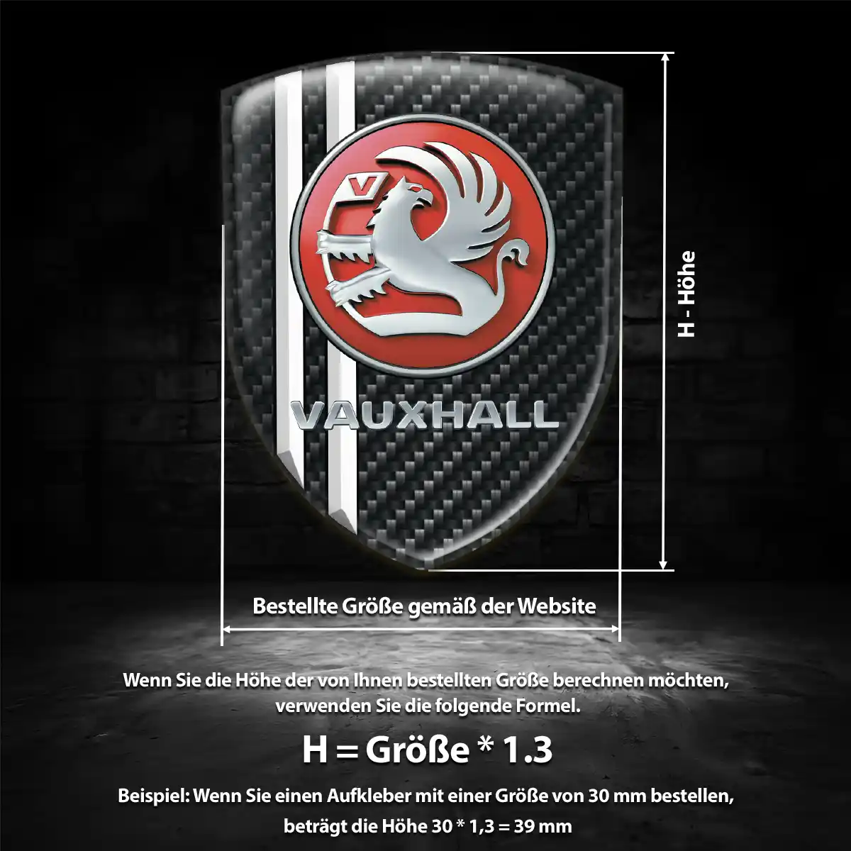 Vauxhall 3D Gel Aufkleber Wappen Hohe Qualität
