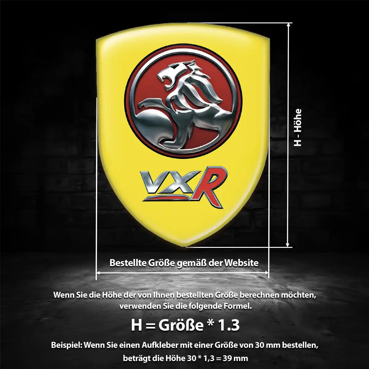 Vauxhall 3D Gel Aufkleber Wappen Interieurdesign