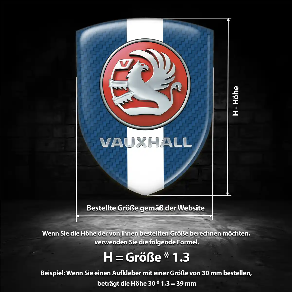 Vauxhall 3D Gel Aufkleber Wappen Limitierte Auflage