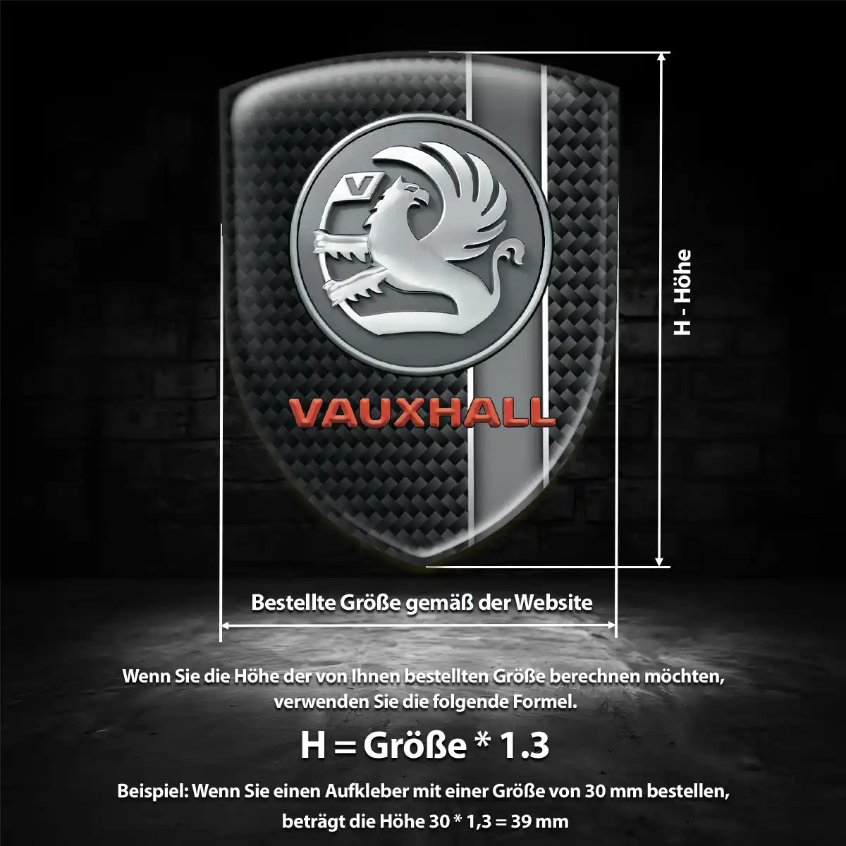 Vauxhall 3D Gel Aufkleber Wappen Markenedition