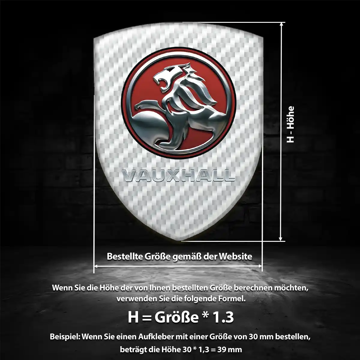 Vauxhall 3D Gel Aufkleber Wappen Stilvolles Design