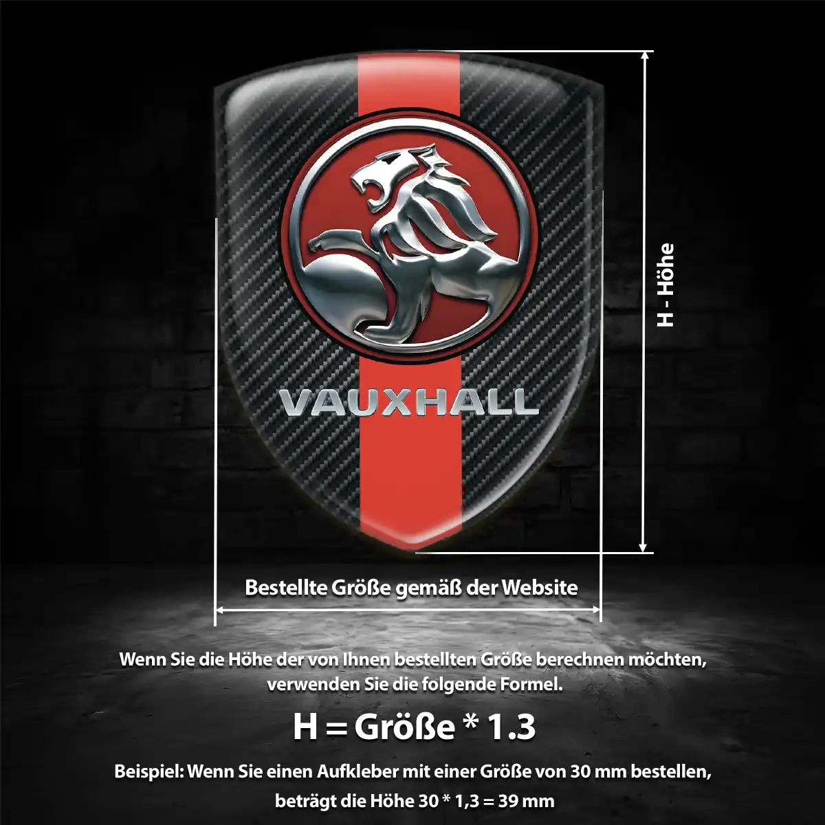 Vauxhall Aufkleber 3D Gel Emblem Ausdrucksstarkes Design