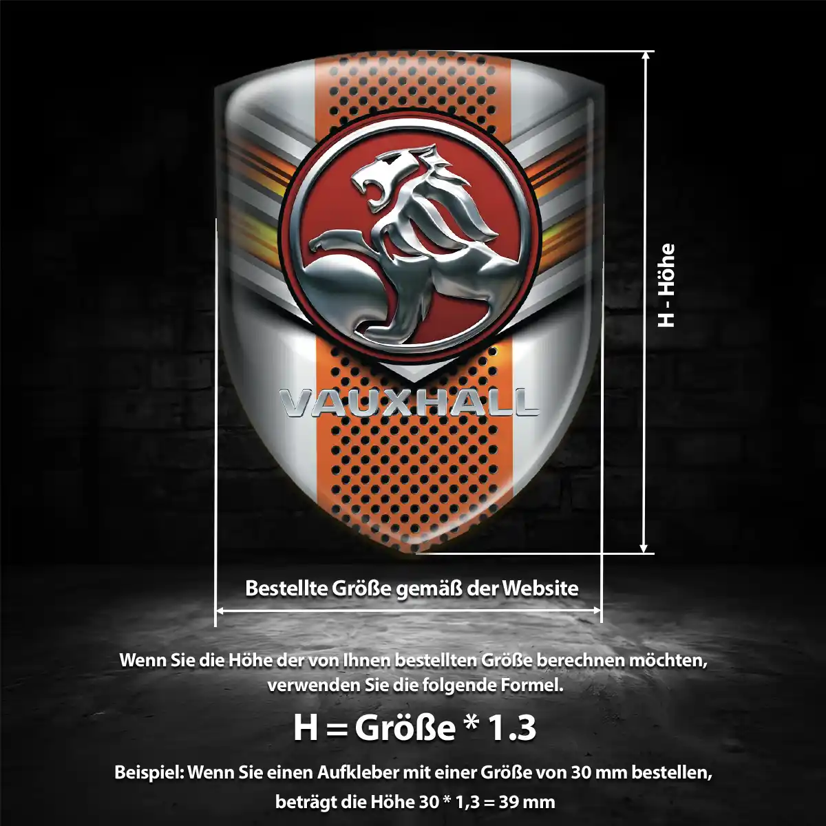 Vauxhall Aufkleber 3D Gel Emblem Auto Exterieurdesign