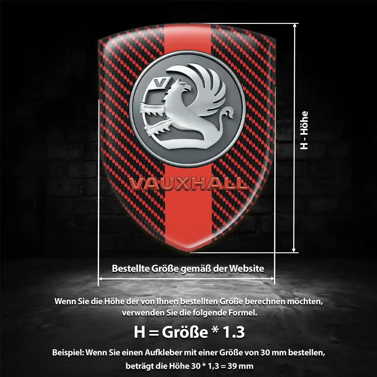 Vauxhall Aufkleber 3D Gel Emblem Auto Hochwertiges Harz