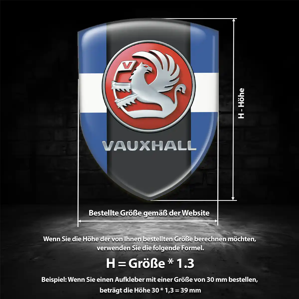 Vauxhall Aufkleber 3D Gel Emblem Auto Hohe Qualität
