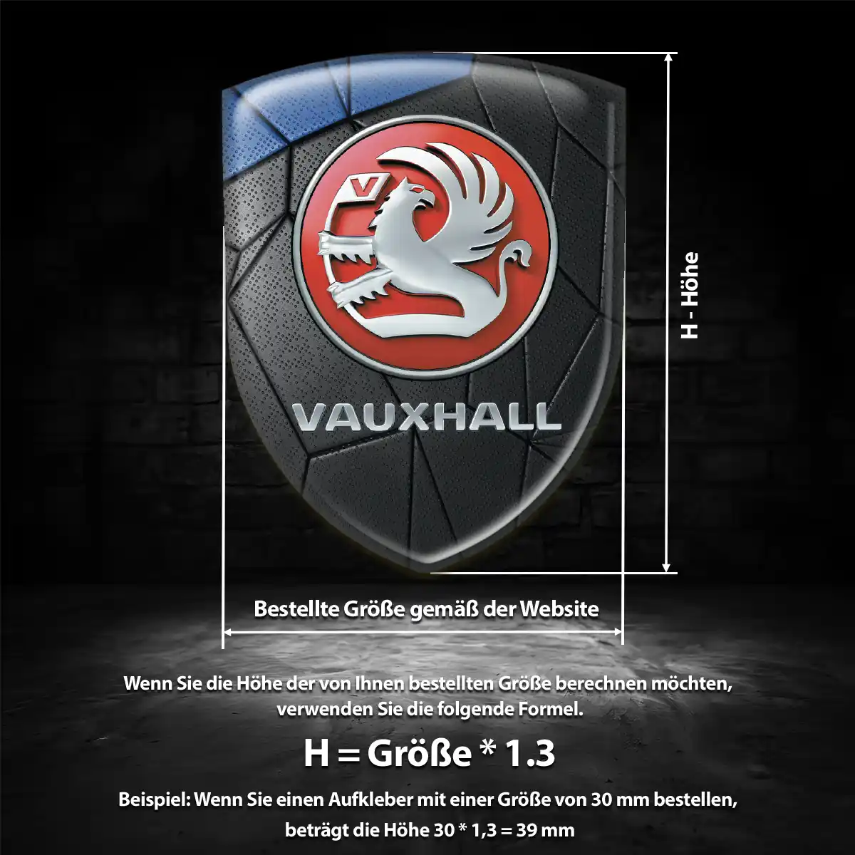 Vauxhall Aufkleber 3D Gel Emblem Auto Modernes Design