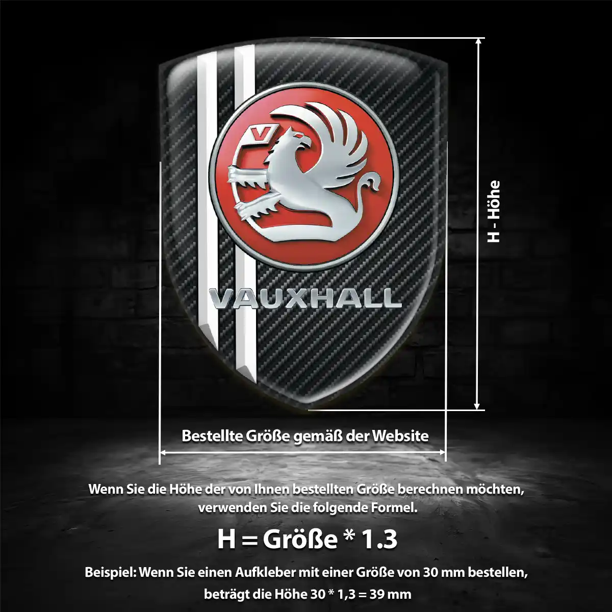 Vauxhall Aufkleber 3D Gel Emblem Auto Premiumqualität