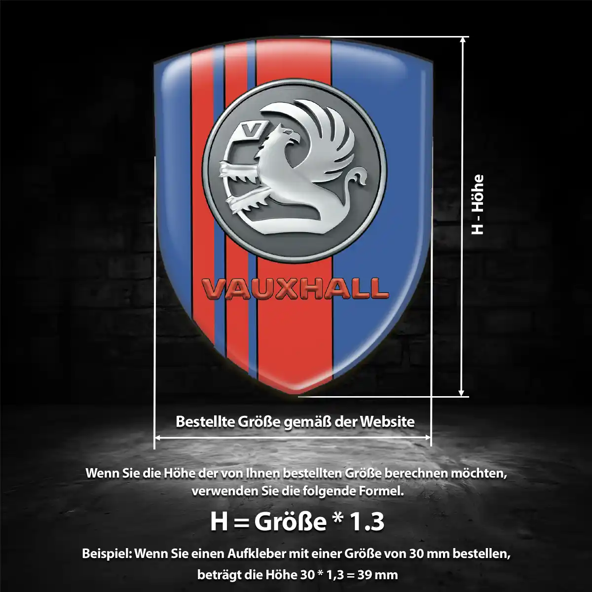 Vauxhall Aufkleber 3D Gel Emblem Auto Tuningfahrzeug