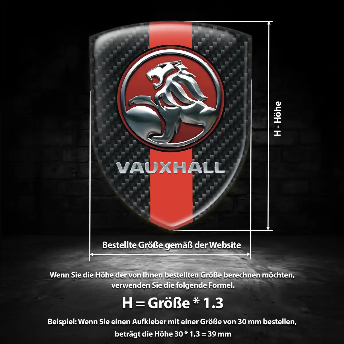 Vauxhall Aufkleber 3D Gel Emblem Edles Design