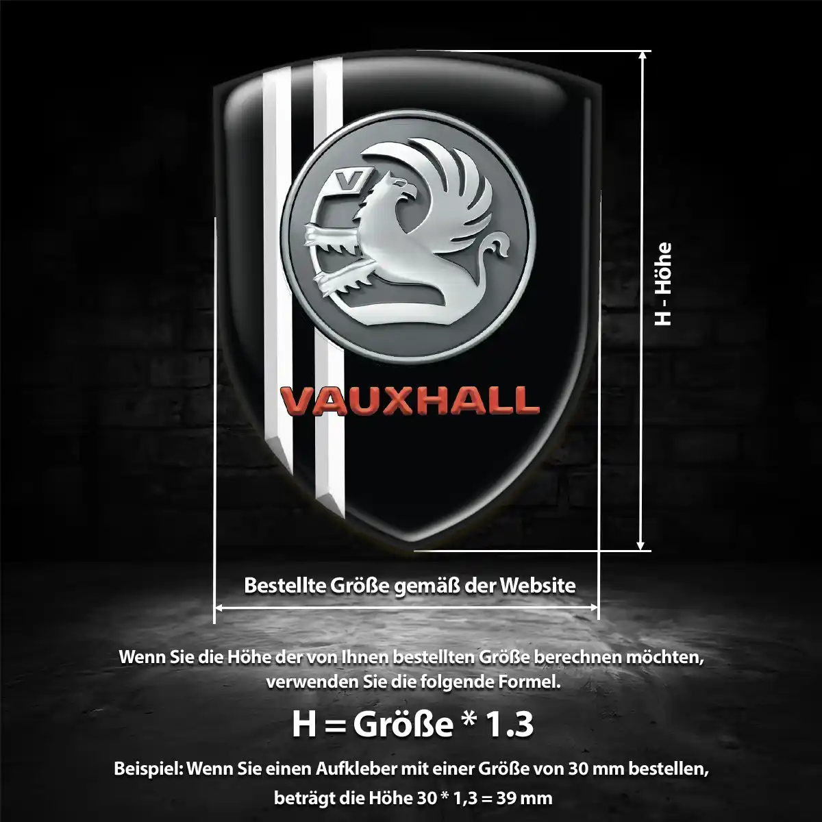 Vauxhall Aufkleber 3D Gel Emblem Hohe Qualität