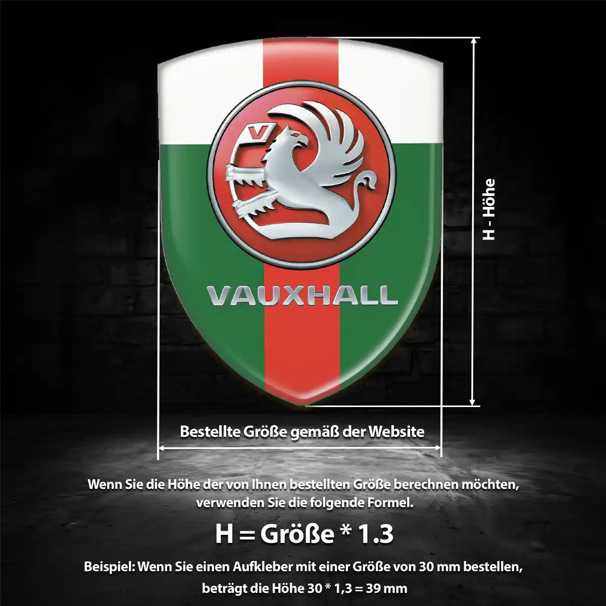 Vauxhall Aufkleber 3D Gel Emblem Limitierte Auflage