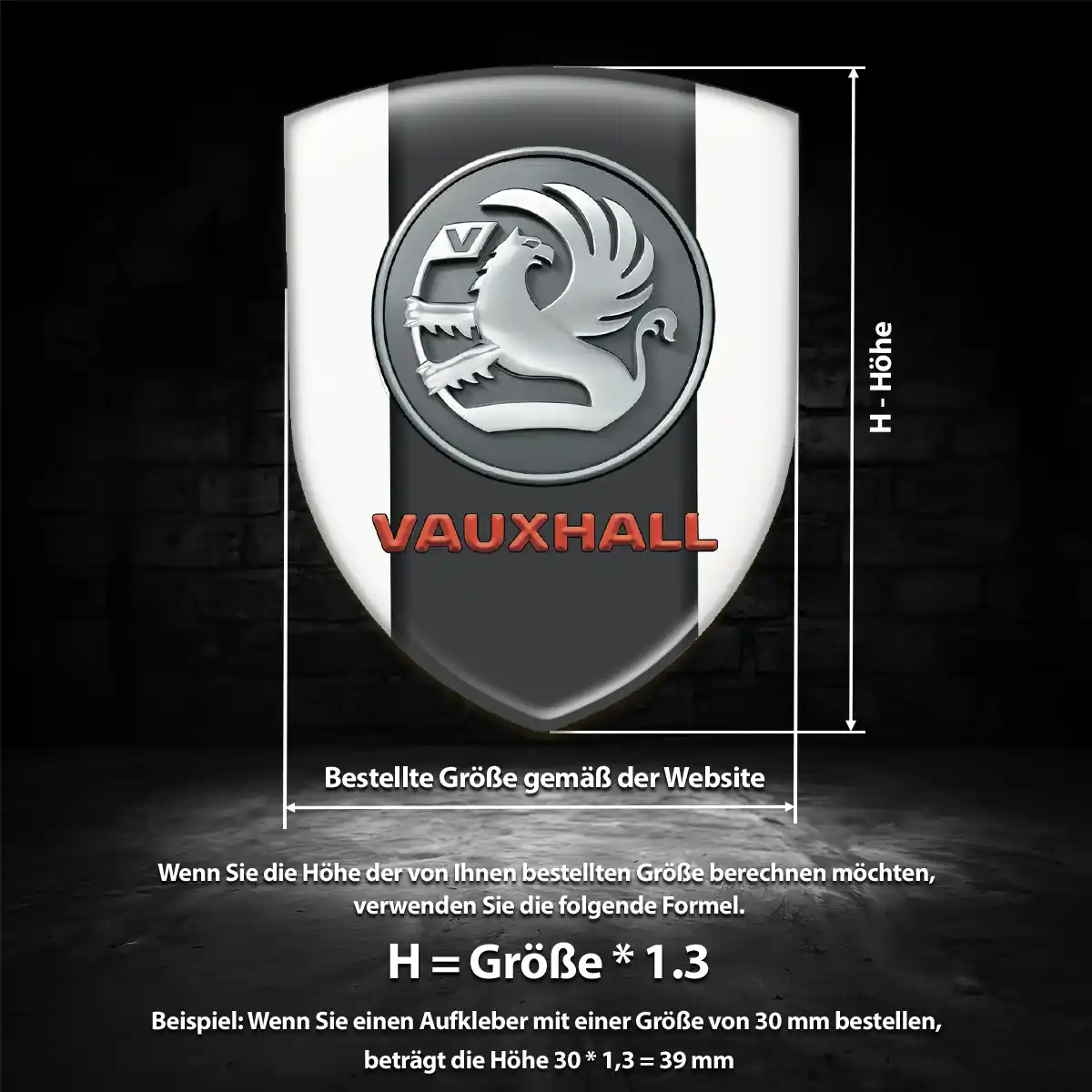Vauxhall Aufkleber 3D Gel Emblem Premium-Edition