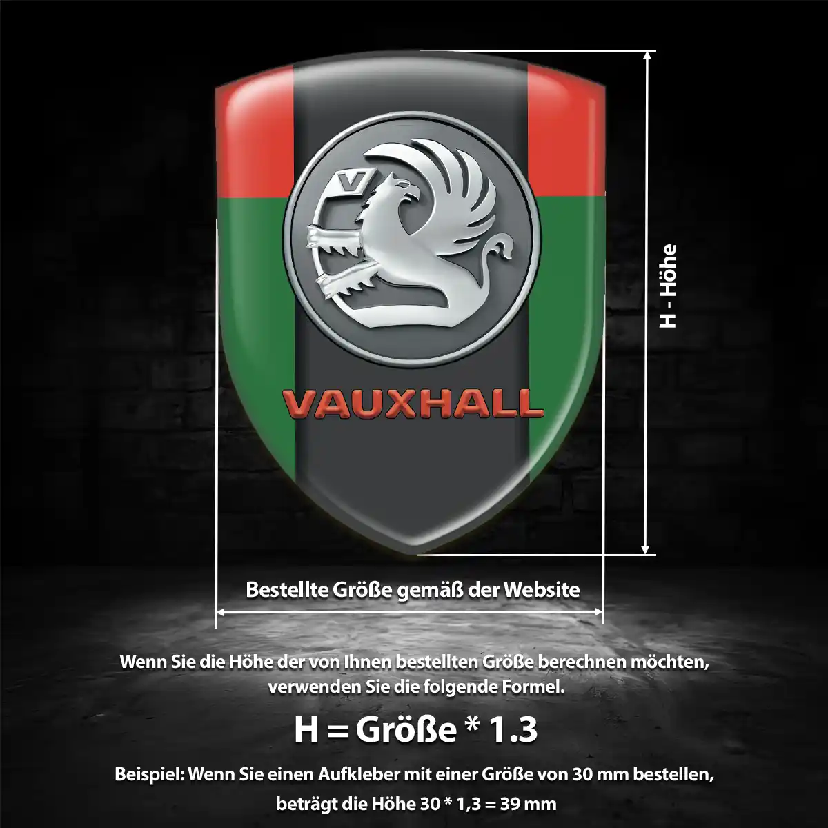Vauxhall Aufkleber 3D Gel Emblem Premiumqualität