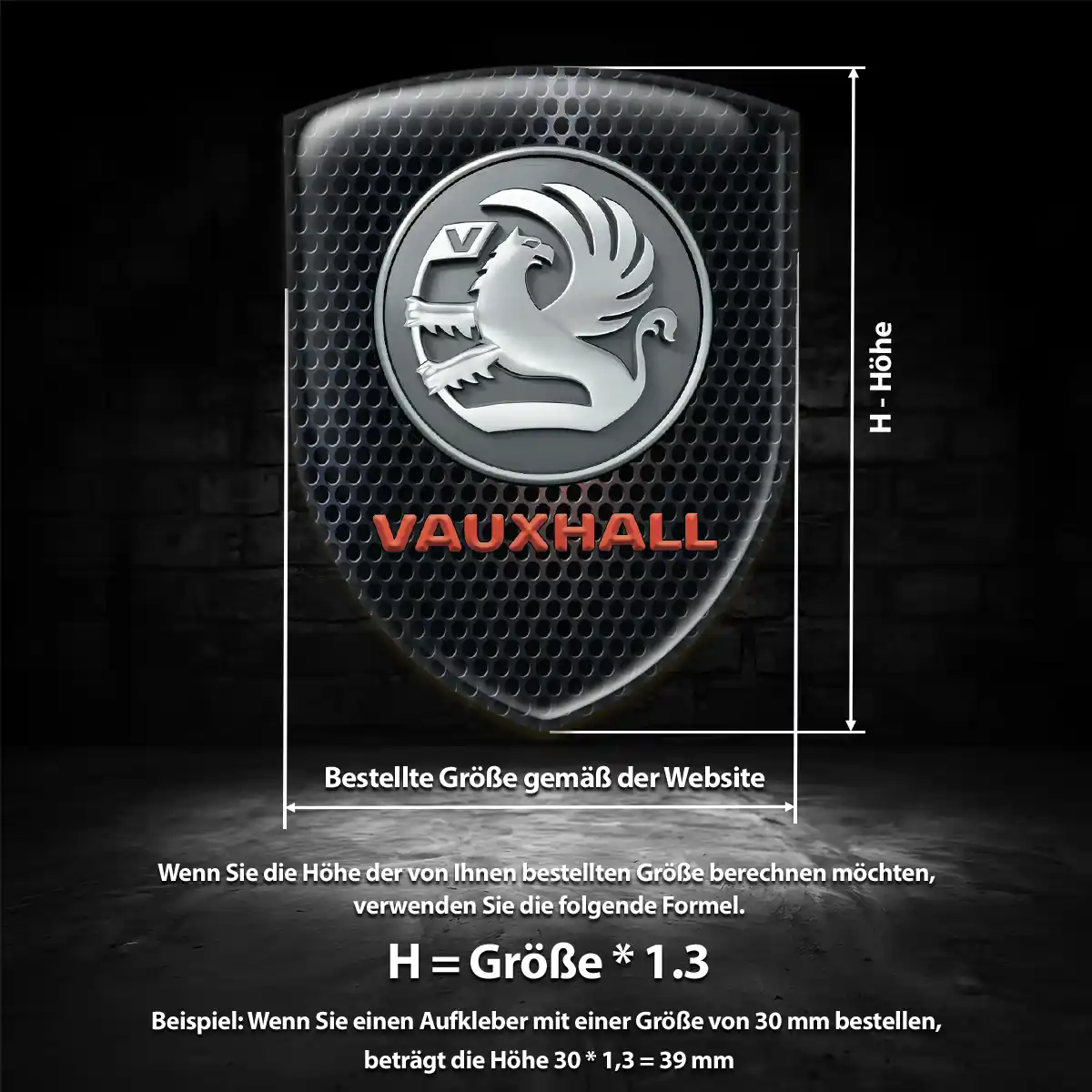 Vauxhall Aufkleber 3D Gel Emblem Stilvolles Design