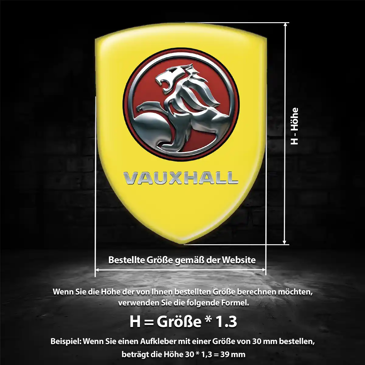 Vauxhall Aufkleber 3D Gel Embleme Auto Edles Design