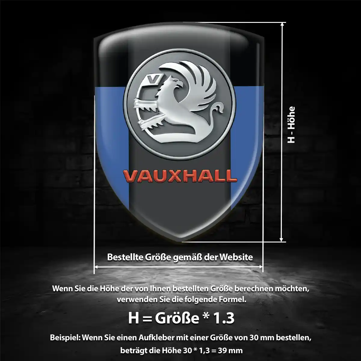 Vauxhall Aufkleber 3D Gel Embleme Auto Exterieurdesign