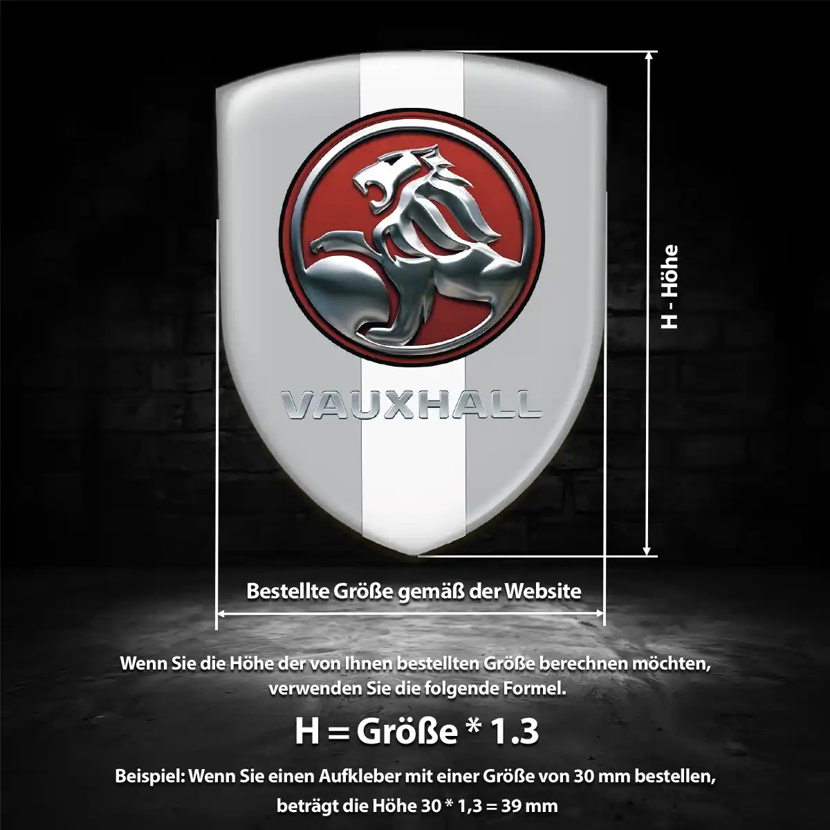 Vauxhall Aufkleber 3D Gel Embleme Auto Hochwertiges Harz