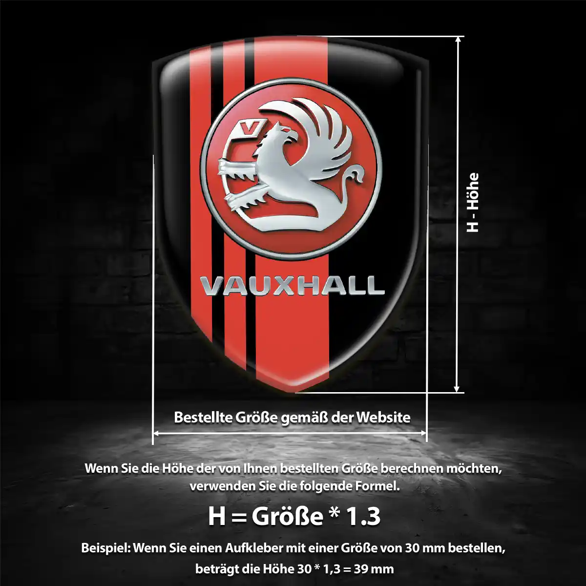 Vauxhall Aufkleber 3D Gel Embleme Auto Premiumqualität