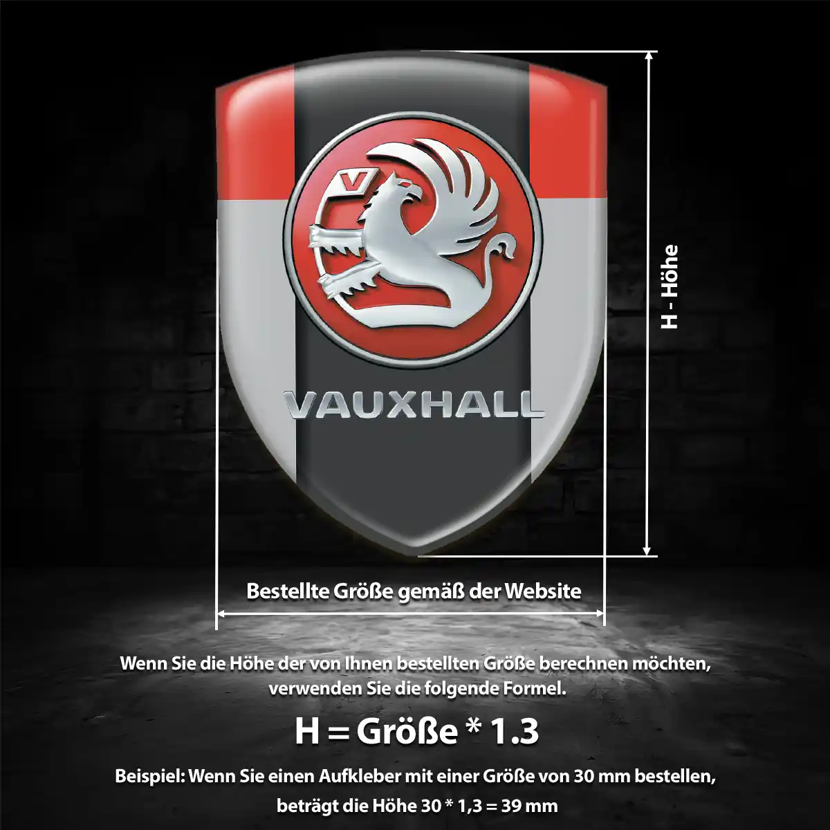 Vauxhall Aufkleber 3D Gel Embleme Auto Stilvolles Design