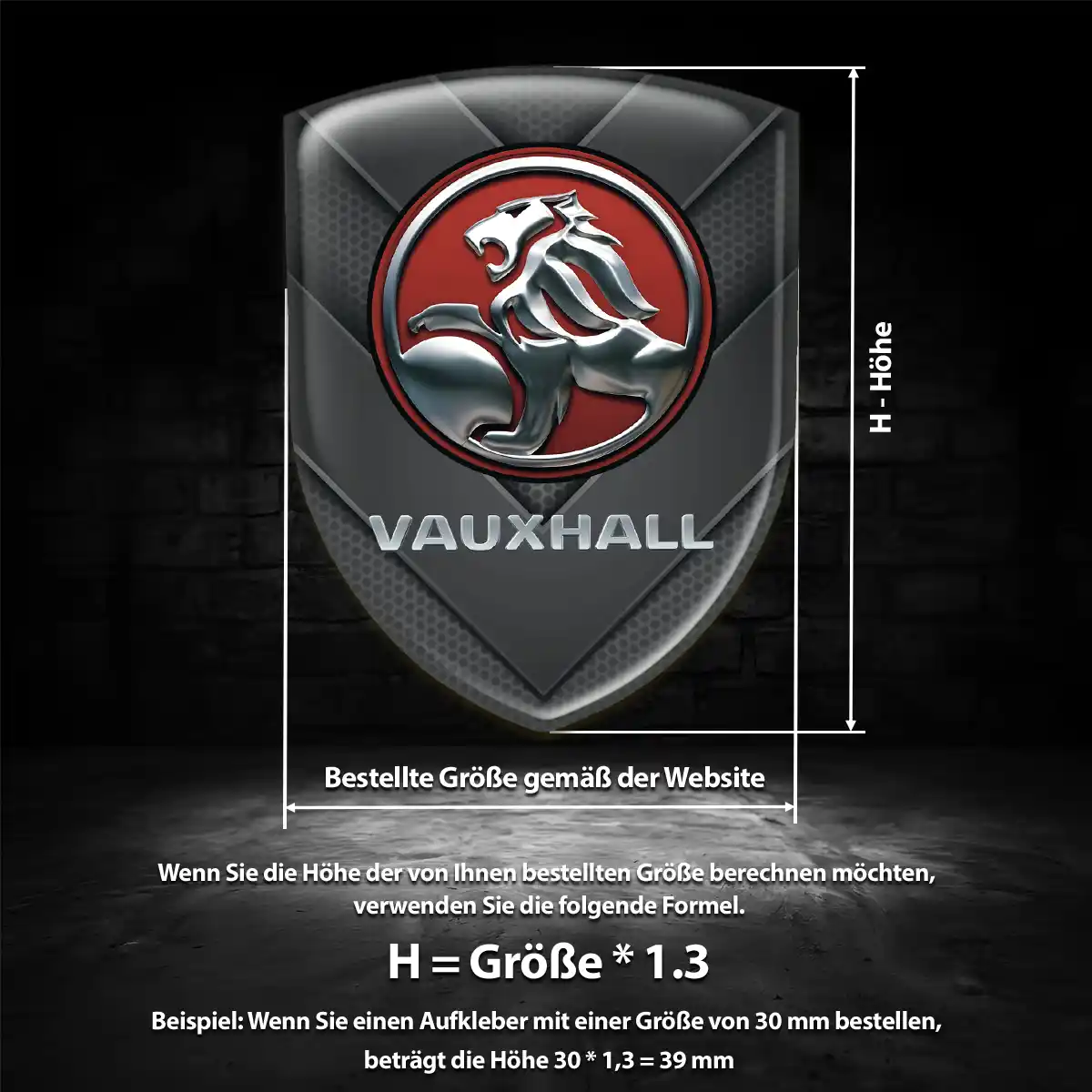 Vauxhall Aufkleber 3D Gel Embleme Edles Design