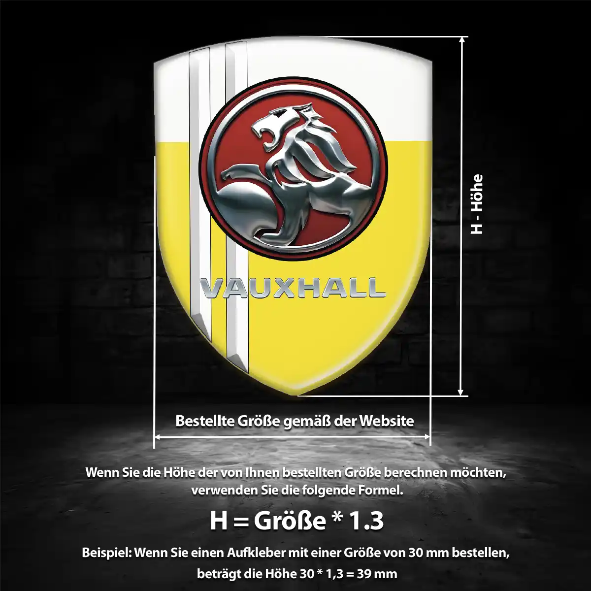 Vauxhall Aufkleber 3D Gel Embleme Elegantes Design