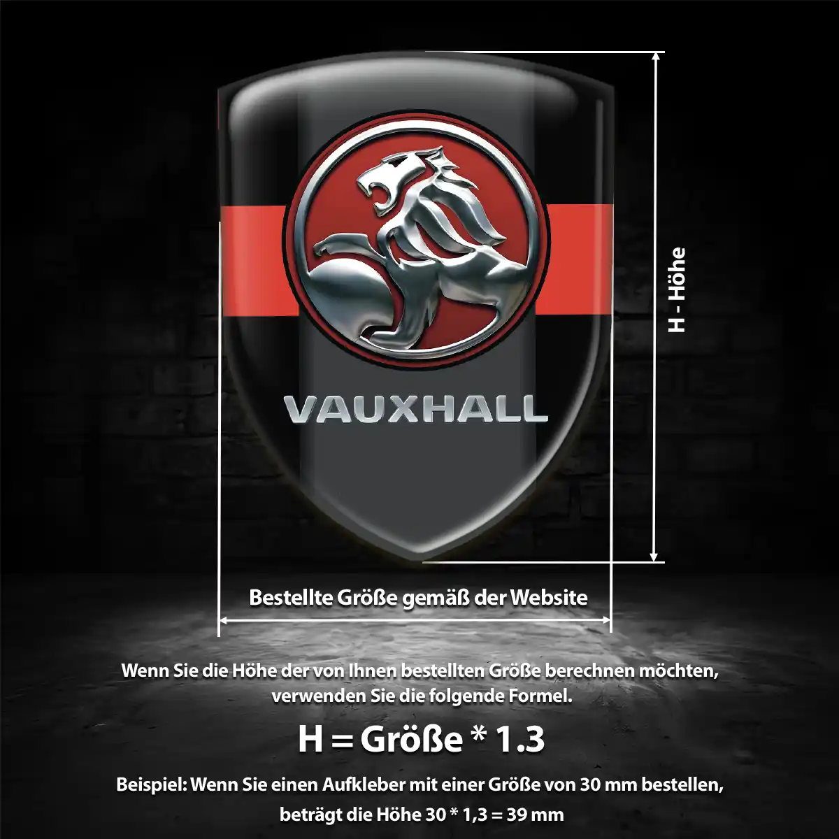 Vauxhall Aufkleber 3D Gel Embleme Erstklassige Qualität