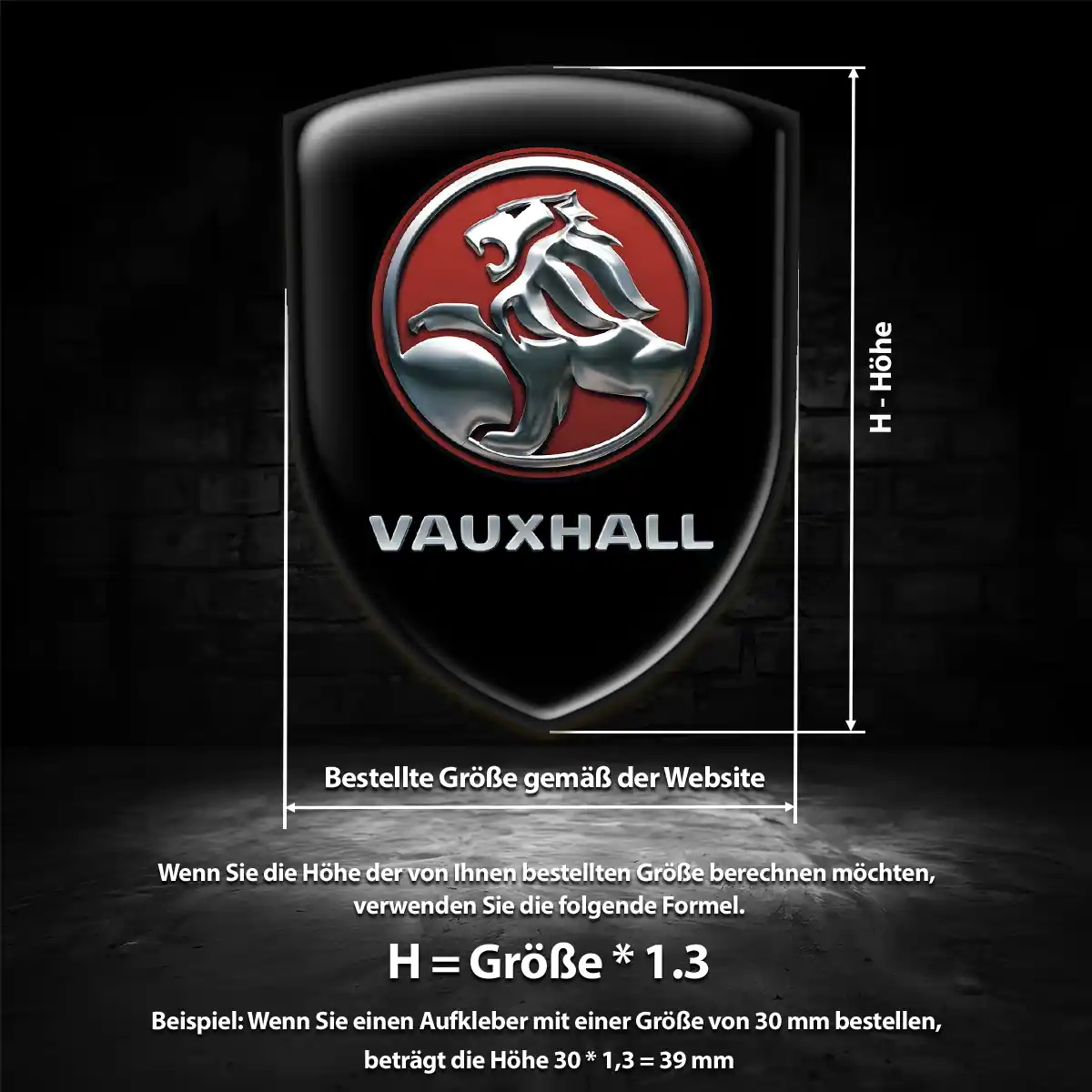 Vauxhall Aufkleber 3D Gel Embleme Exterieurdesign