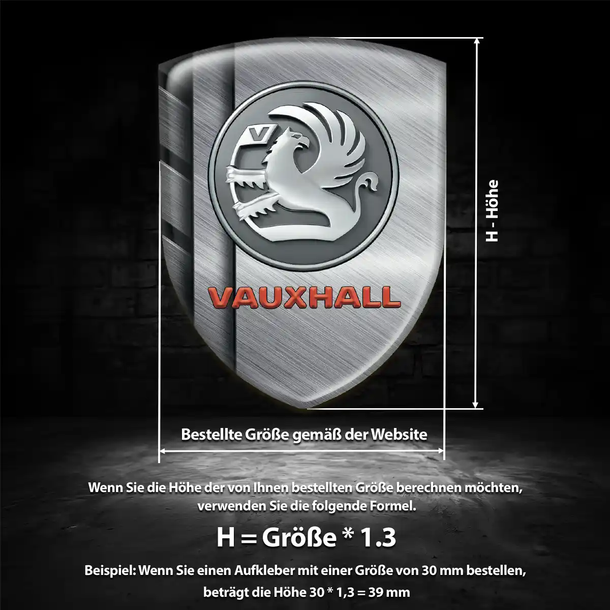 Vauxhall Aufkleber 3D Gel Embleme Interieurdesign