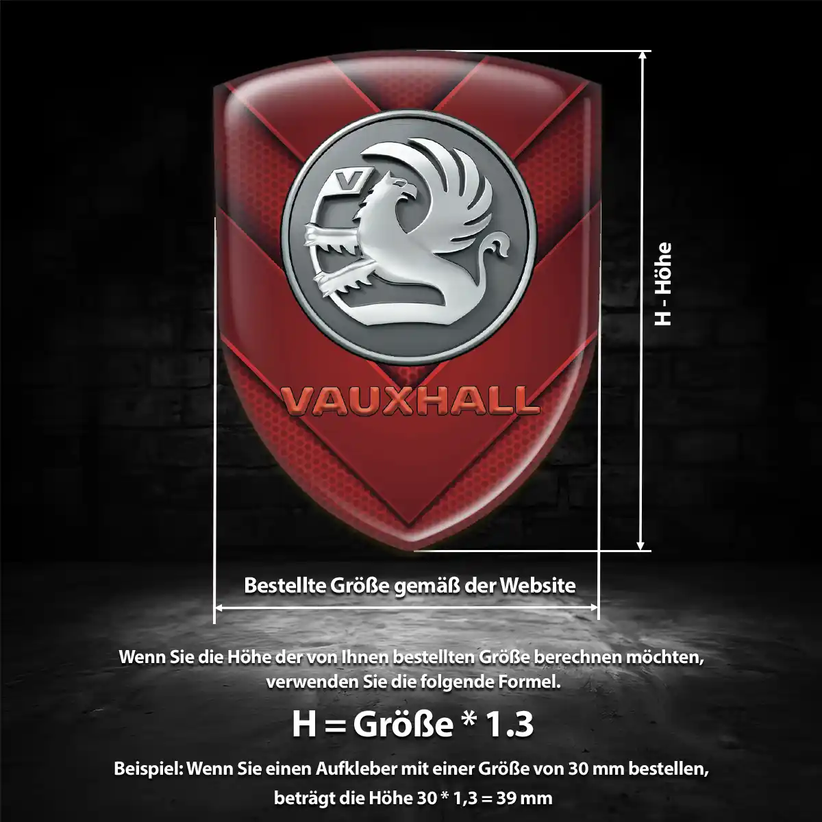 Vauxhall Aufkleber 3D Gel Embleme Limitierte Auflage
