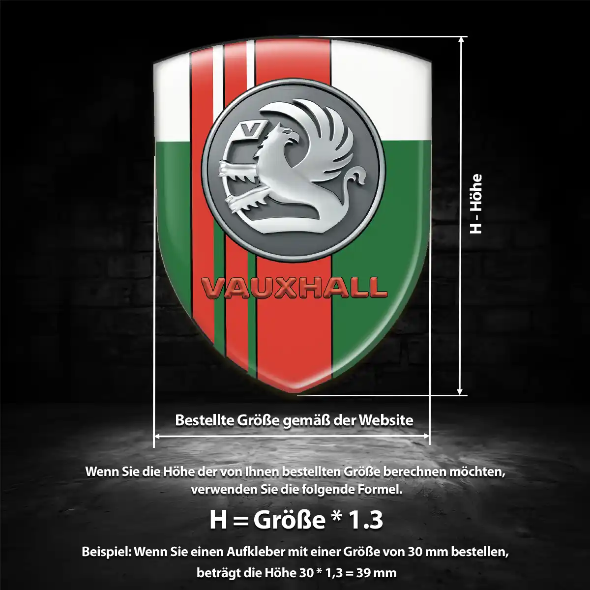 Vauxhall Aufkleber 3D Gel Embleme Luxus-Edition