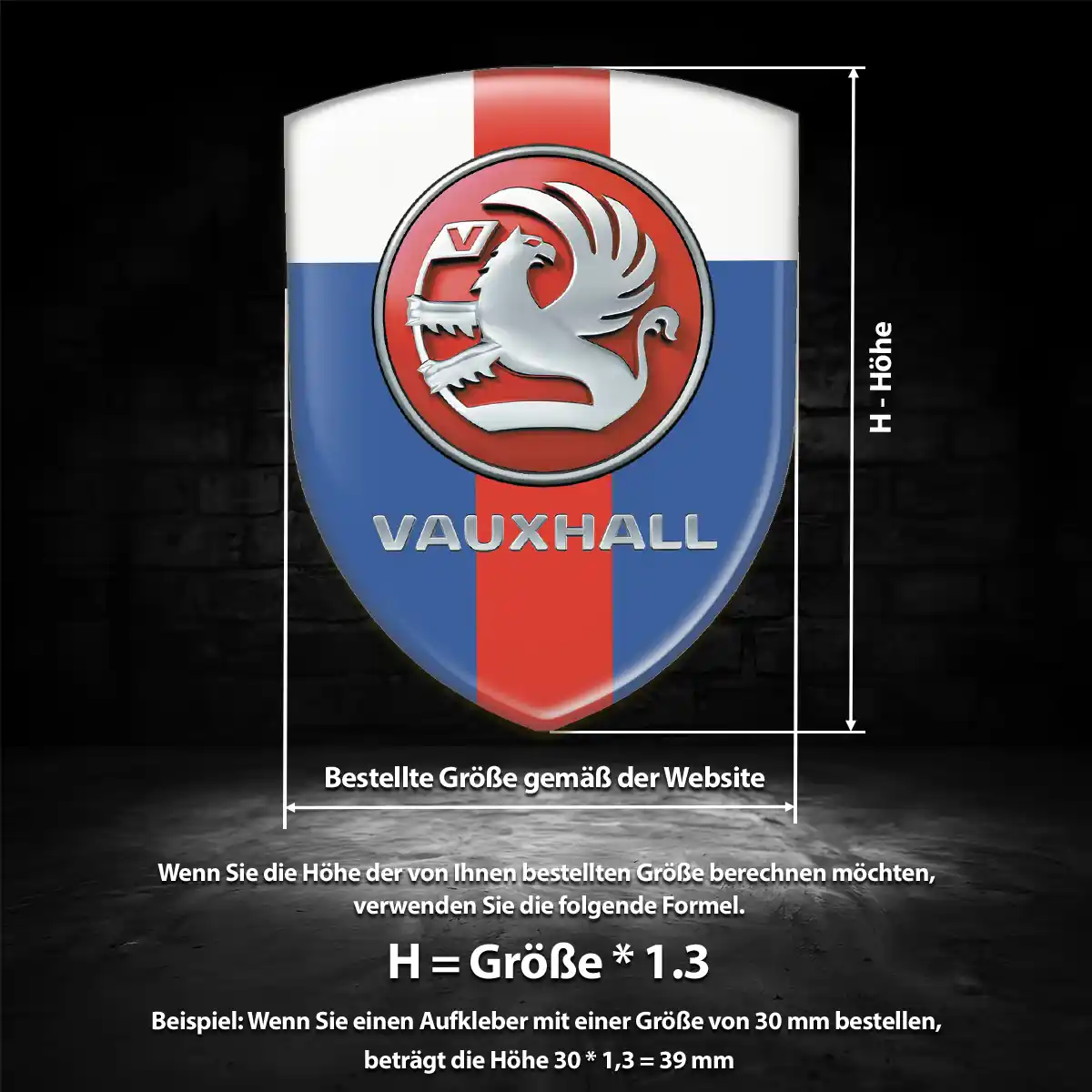 Vauxhall Aufkleber 3D Gel Embleme Markenedition