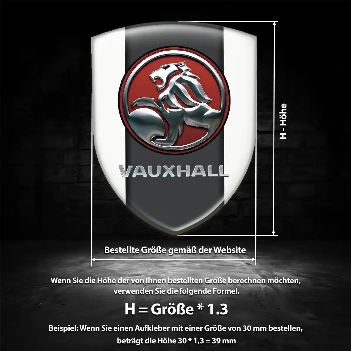 Vauxhall Aufkleber 3D Gel Embleme Tuningfahrzeug