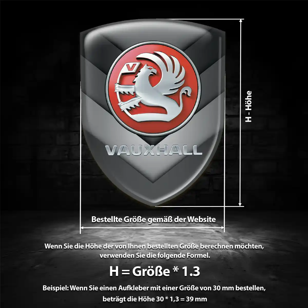 Vauxhall Aufkleber 3D Gel Silikon Ausdrucksstarkes Design