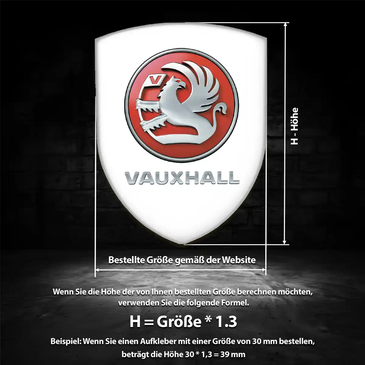 Vauxhall Aufkleber 3D Gel Silikon Auto Hohe Qualität