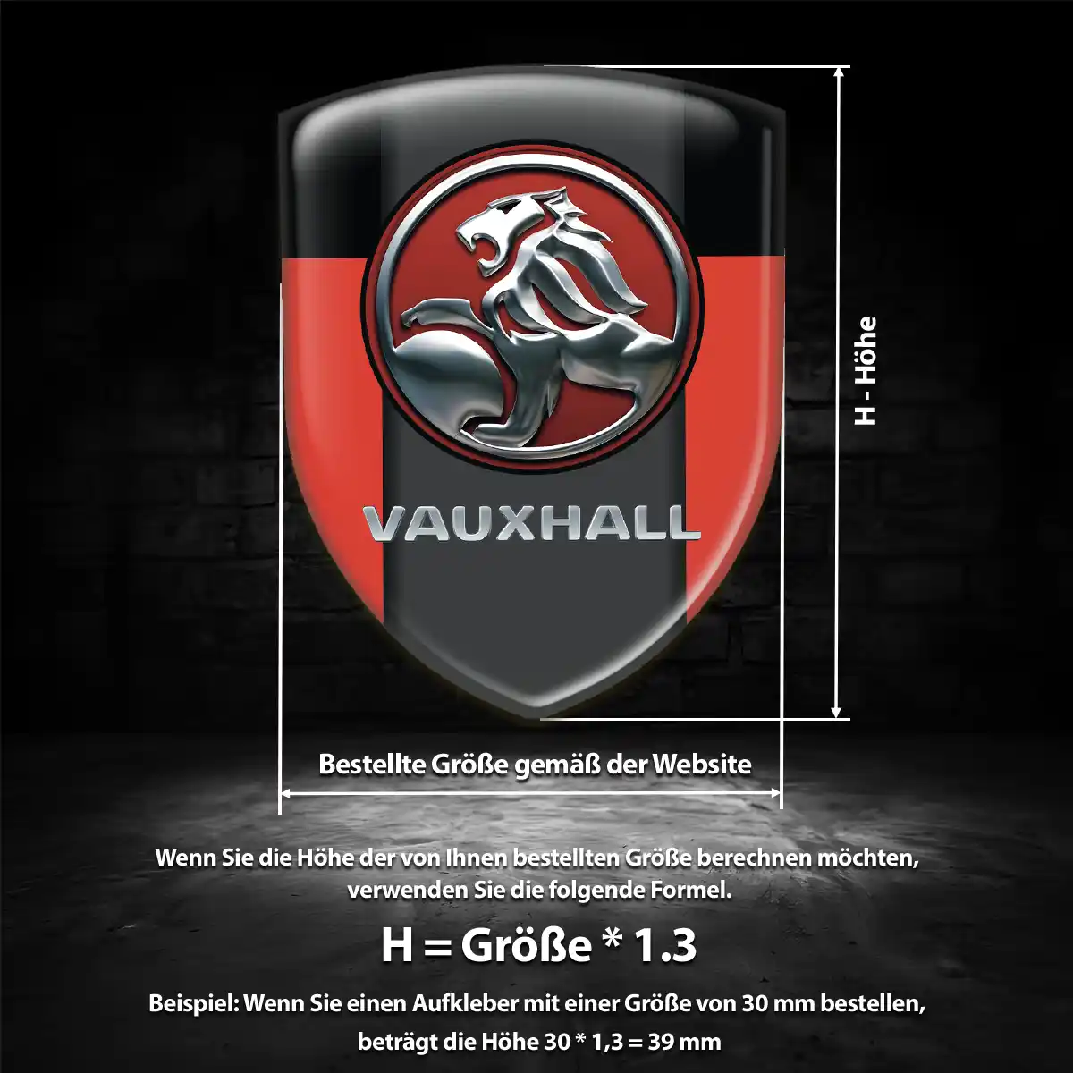 Vauxhall Aufkleber 3D Gel Silikon Auto Limitierte Auflage