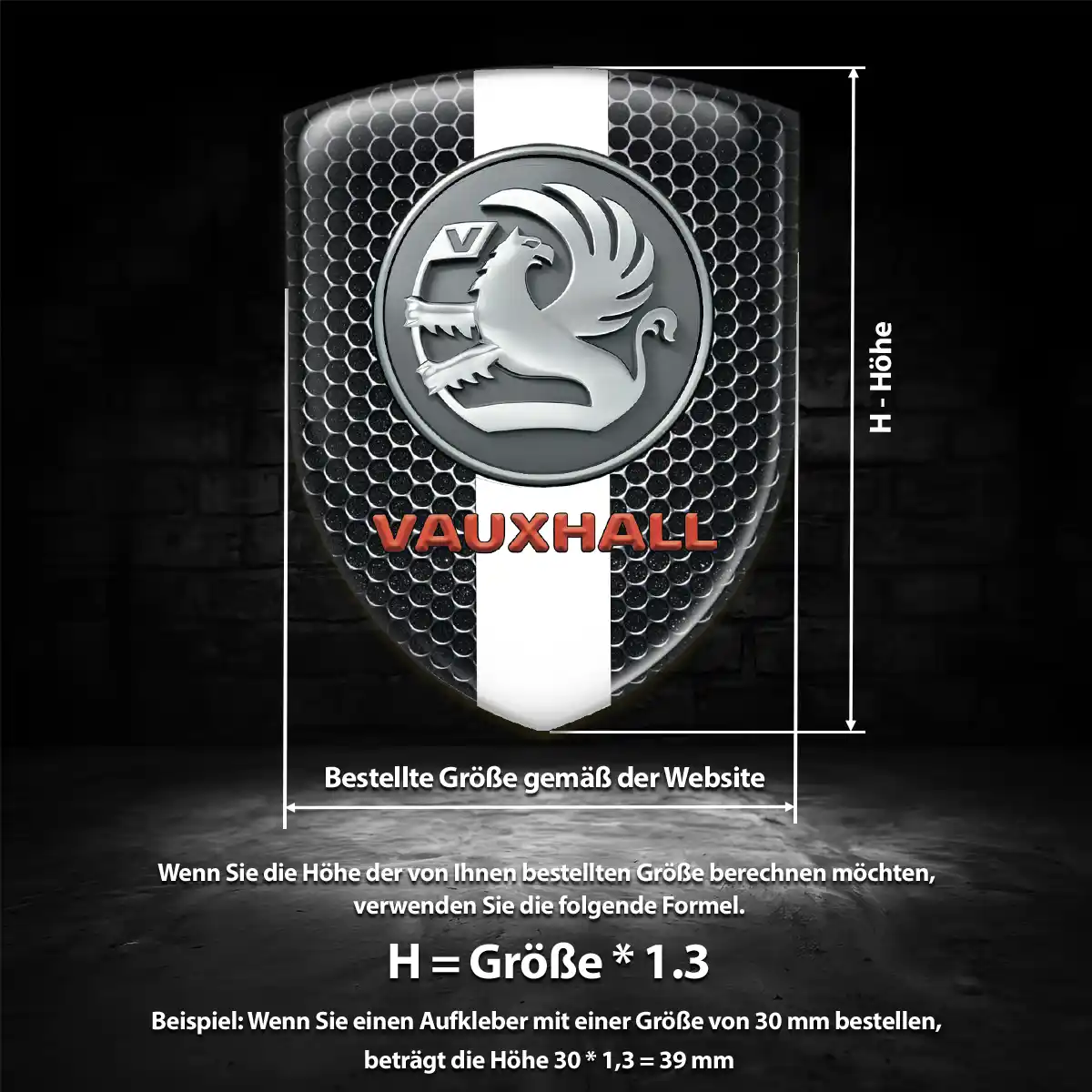 Vauxhall Aufkleber 3D Gel Silikon Auto Luxus-Edition