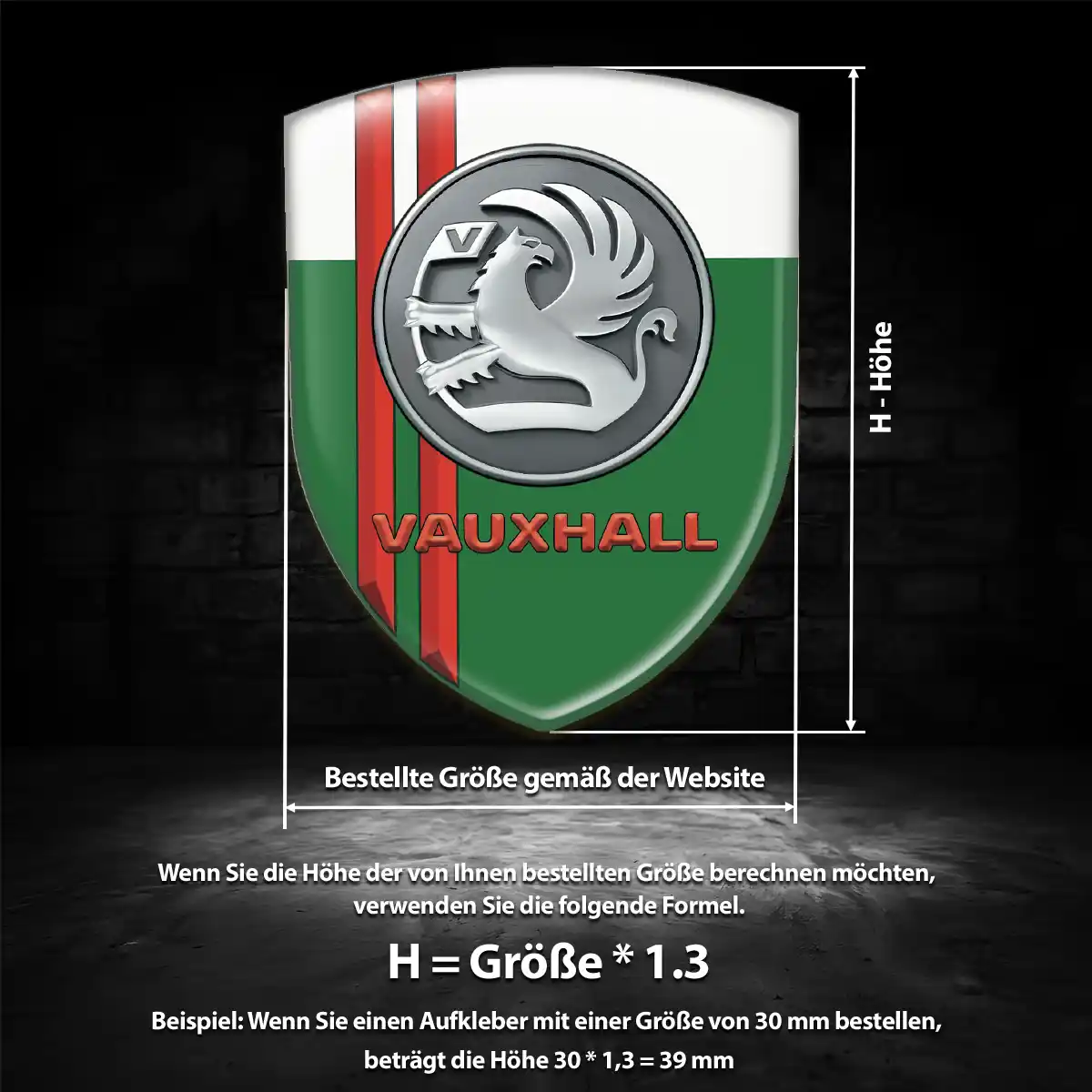 Vauxhall Aufkleber 3D Gel Silikon Auto Modernes Design