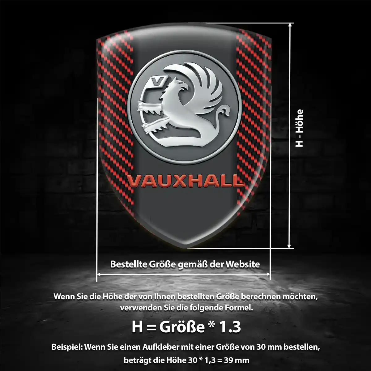 Vauxhall Aufkleber 3D Gel Silikon Auto Premium-Edition