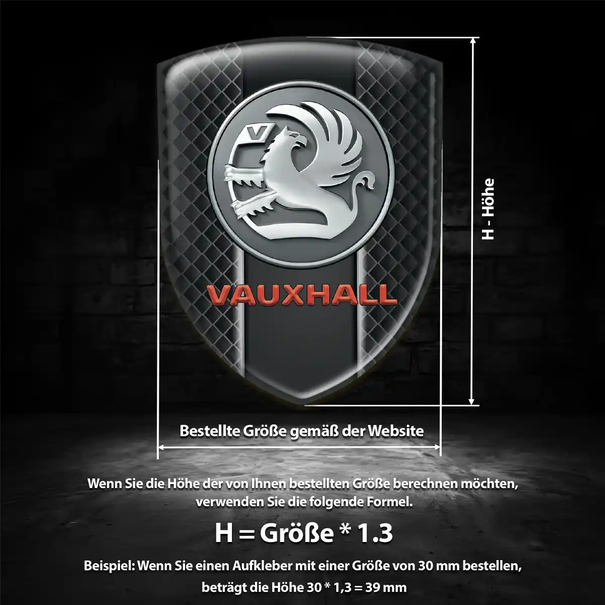 Vauxhall Aufkleber 3D Gel Silikon Auto Premiumqualität