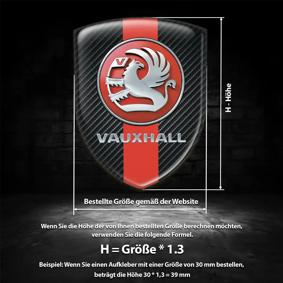 Vauxhall Aufkleber 3D Gel Silikon Auto Tuningfahrzeug