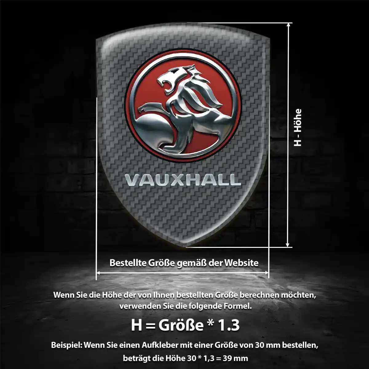 Vauxhall Aufkleber 3D Gel Silikon Edles Design