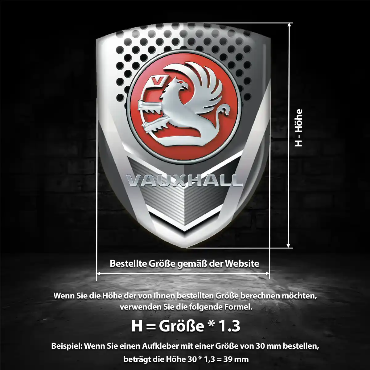 Vauxhall Aufkleber 3D Gel Silikon Exterieurdesign