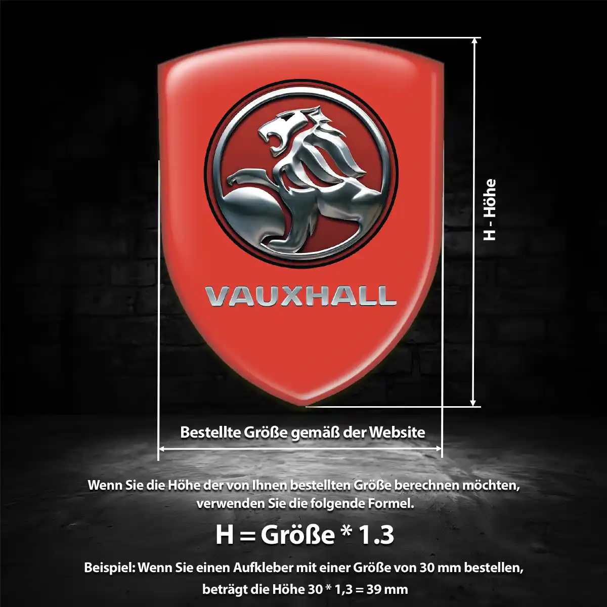 Vauxhall Aufkleber 3D Gel Silikon Limitierte Auflage