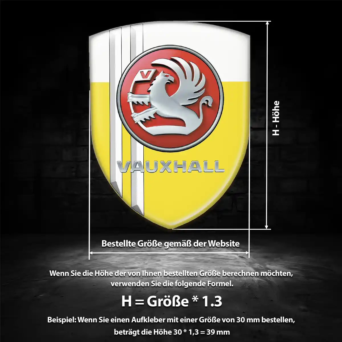 Vauxhall Aufkleber 3D Gel Silikon Luxus-Edition