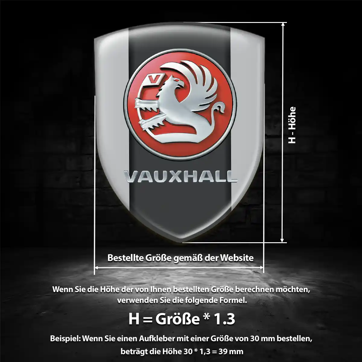 Vauxhall Aufkleber 3D Gel Silikon Markenedition
