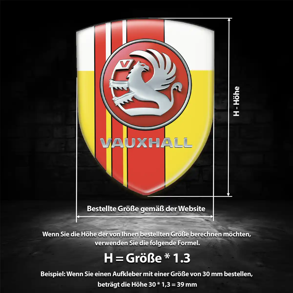 Vauxhall Aufkleber 3D Gel Silikon Modernes Design