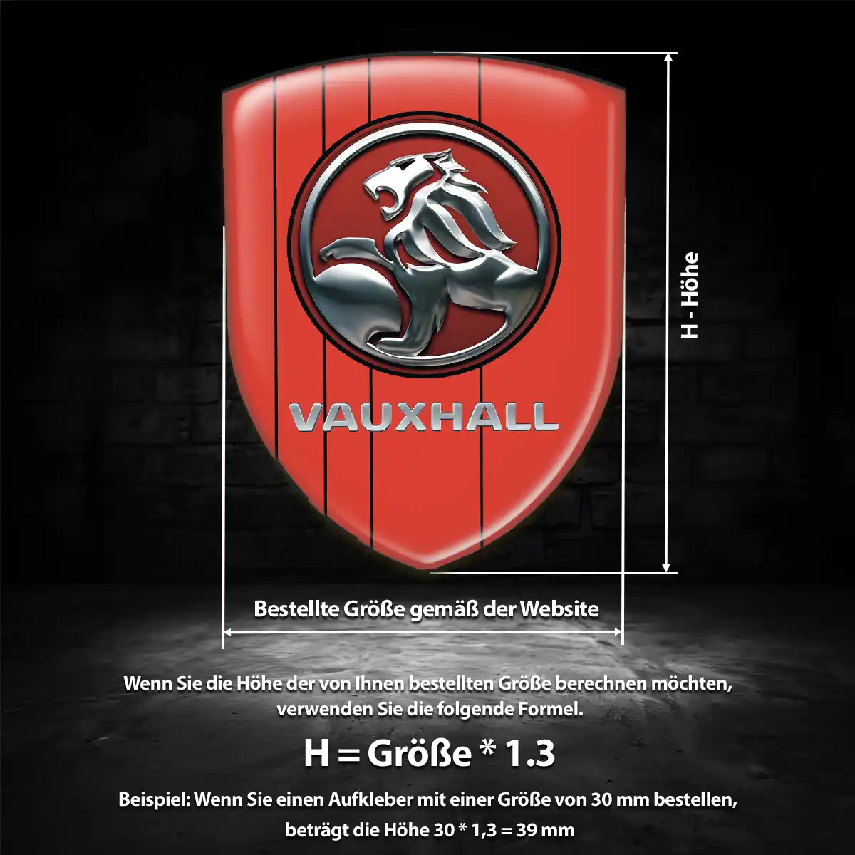 Vauxhall Aufkleber 3D Gel Silikon Premium-Edition