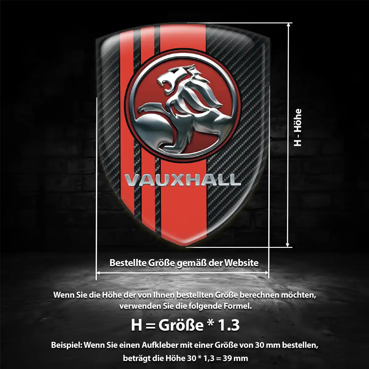 Vauxhall Aufkleber 3D Gel Silikon Stilvolles Design