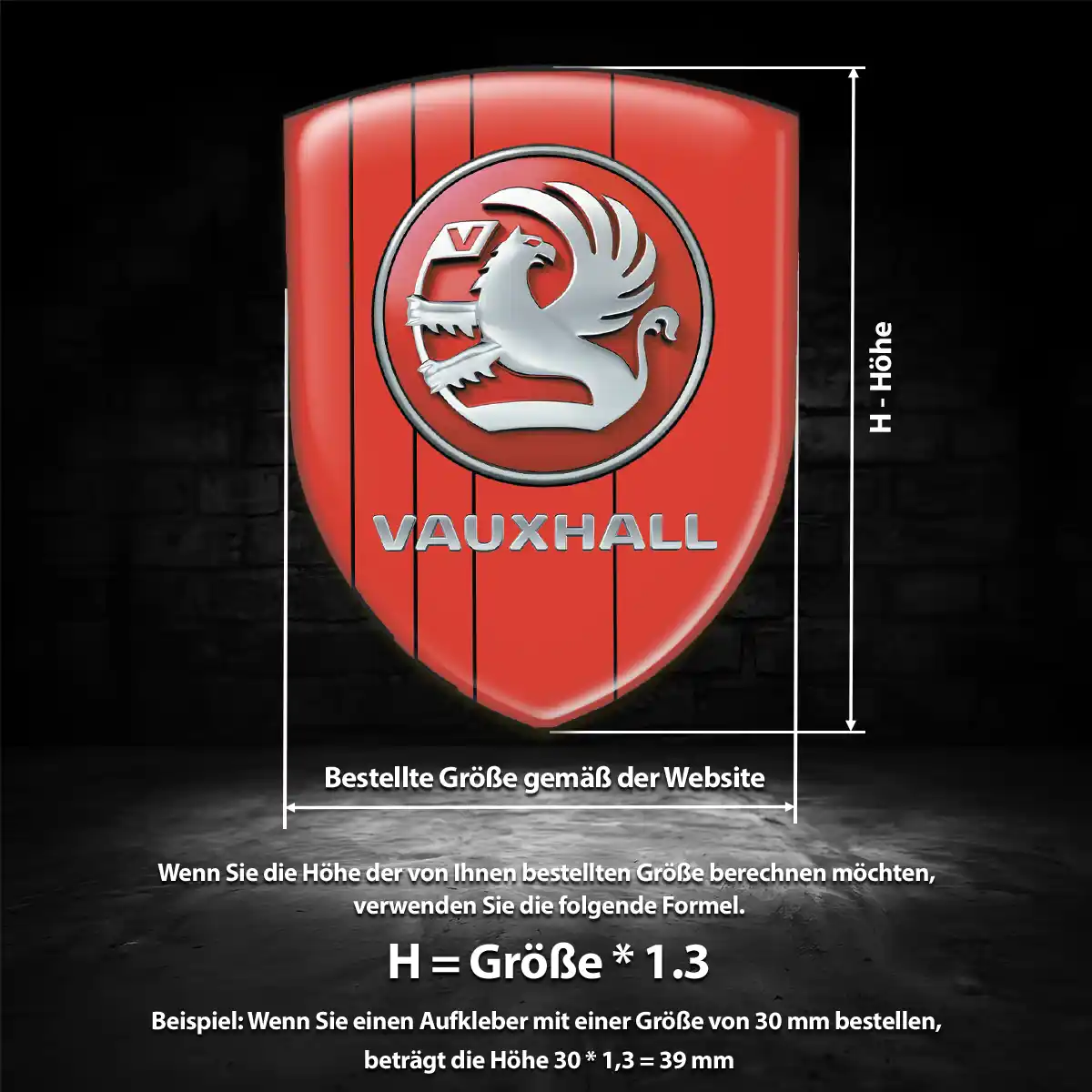 Vauxhall Aufkleber 3D Gel Silikon Tuningfahrzeug