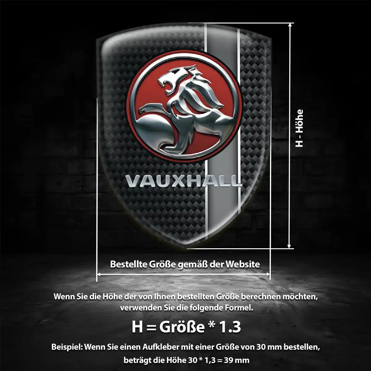 Vauxhall Aufkleber 3D Gel Wappen Auto Edles Design